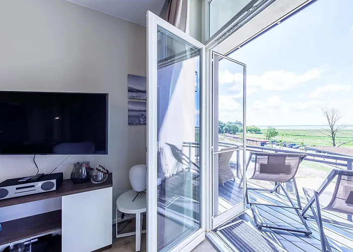 Kleine Welle - Haustierfreundliches Zwei-zimmer Mit Suedbalkon Und Platz Fuer Drei Personen Im Ersten Obergeschoss 아파트